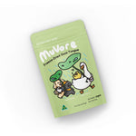 Green package of MuVore freeze-dried duck tongue for pets on a white background